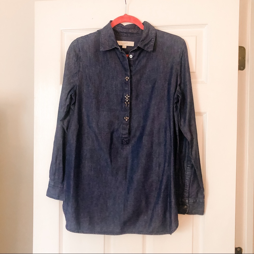 Chambray Tunic Blouse